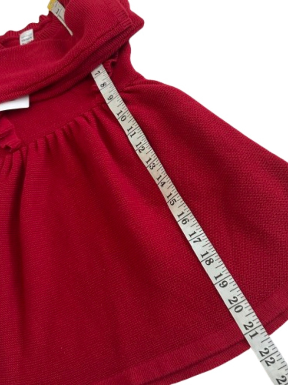 New Carters' 2T Bright Red Knit Ruffled Long Sleeves Round Neck Holiday Dress - Picture 6 of 13